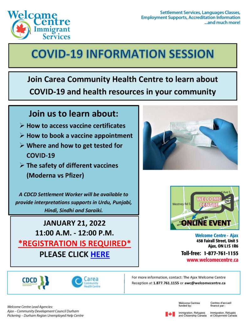 Covid 19 Information Session – CDCD